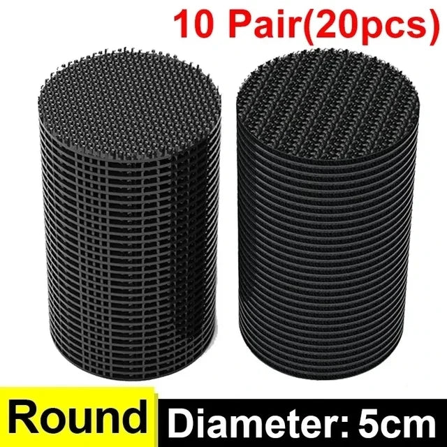 Double Faced Adhesive Patch Car Carpet Fixing Stickers Home Office Foot Mats Carpets Anti Skid Grip Nylon Tape Hook And Loop Pad