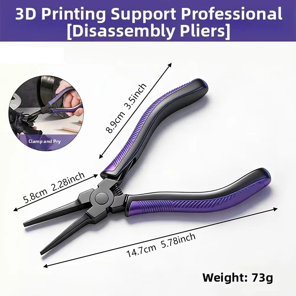 Ultralight CR-V Alloy Steel 3D Printing Support Removal Pliers with Ergonomic Comfort Grip and Flat Head Precision Cutting