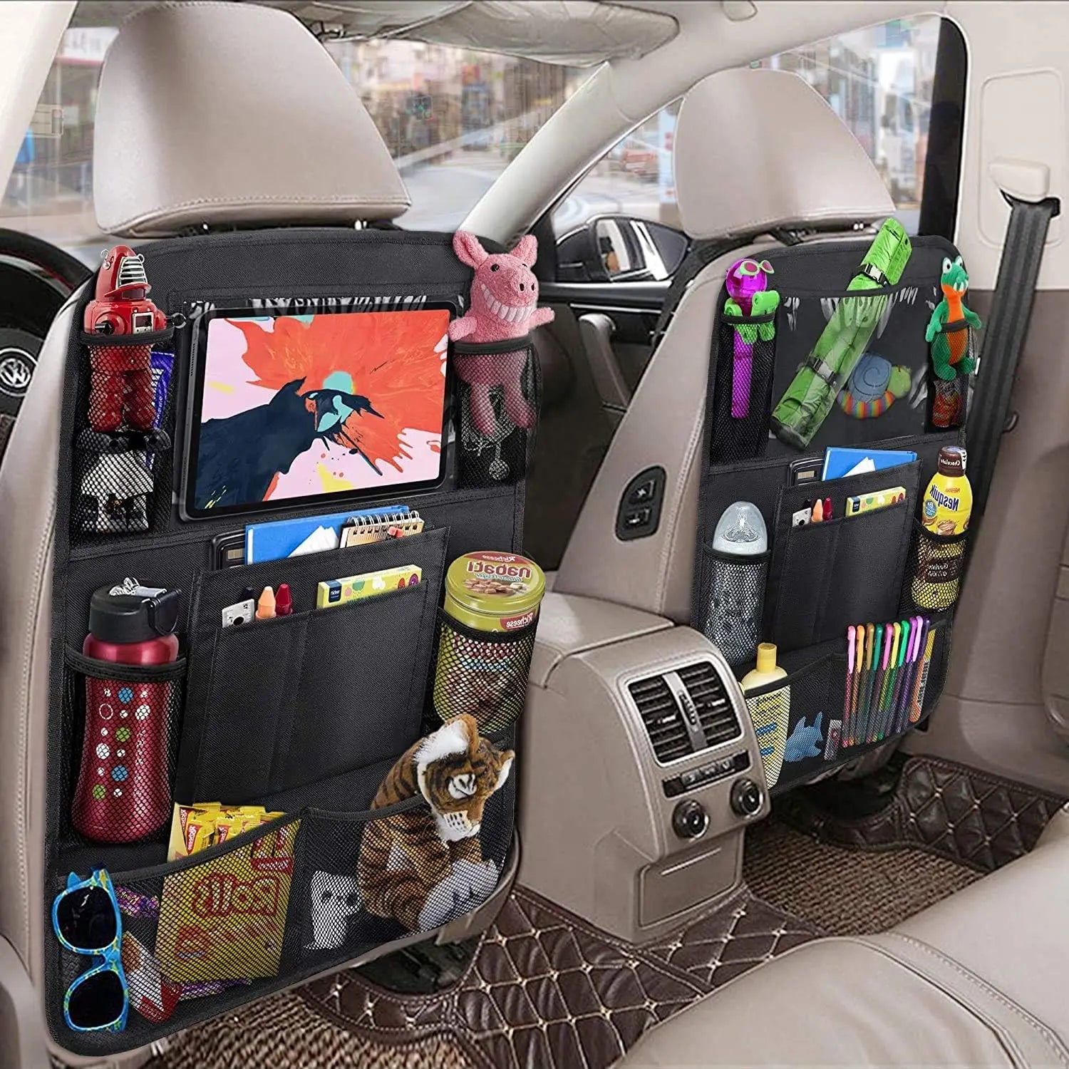 Car Interior Accessories Car Seat Back Storage Anti-kick Bag Simple Oxford Material Snack Toy Storage Bag Car Storage Bag
