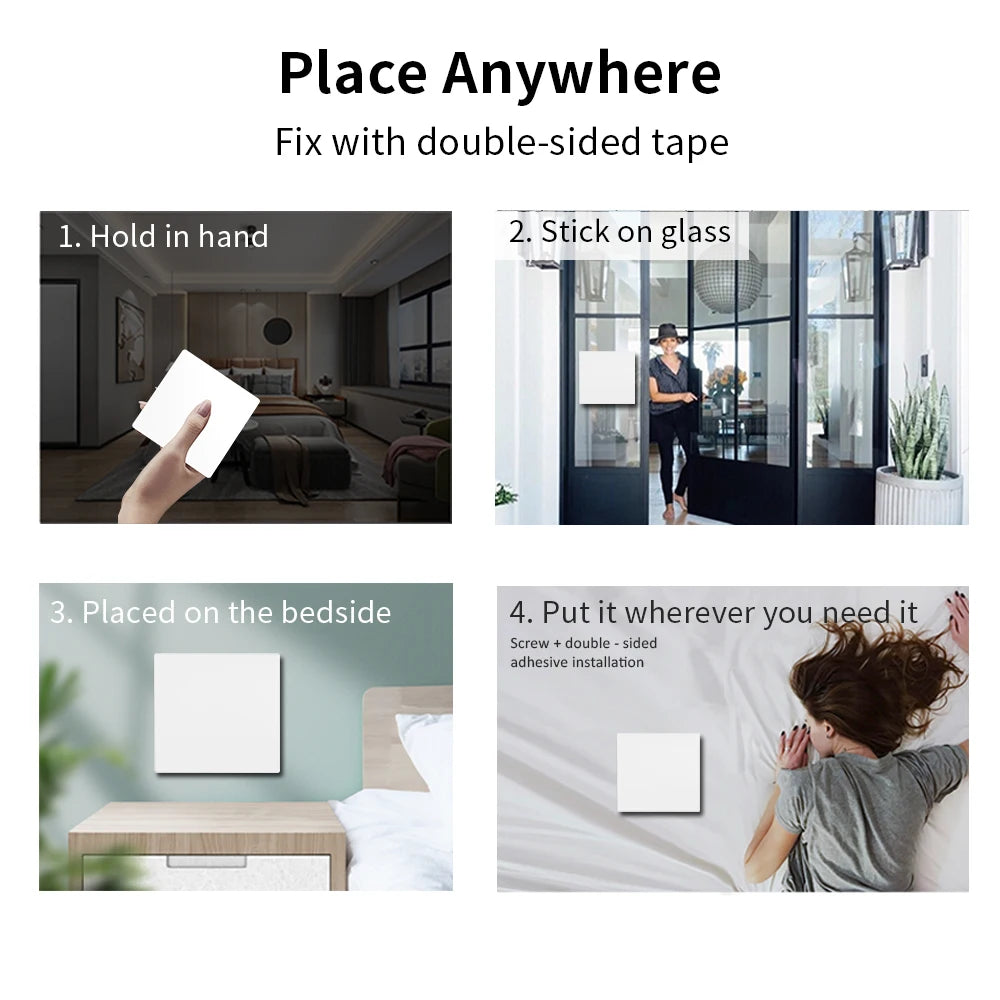 RF433 Self-Powered Wireless Light Switch, Kinetic No Battery,16A Relay, Retrofitting Easy Installation for Home Garage Garden