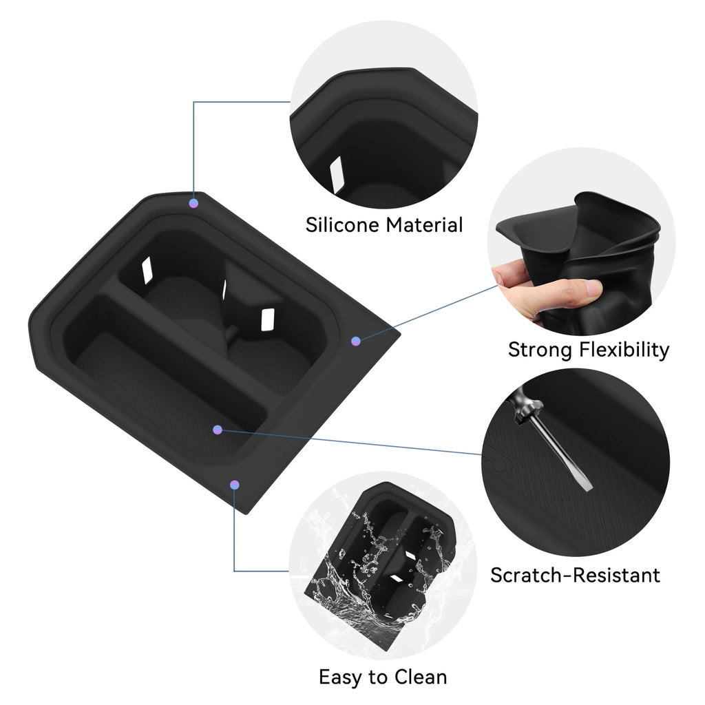 for 2027 Kia Telluride Low Base Trim Center Console Cup Holder Full Wrap Silicone Drinks Car Interior Accessories Black