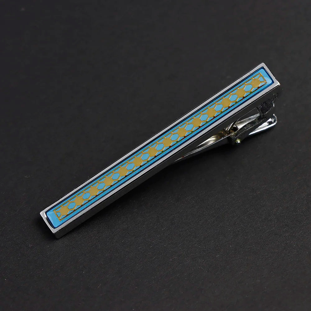 New High Quanlity Classic Golden Sliver 6cm Designer Metal Tie Clips Set Necktie Pin For Men Business Banquet Accessories Gift