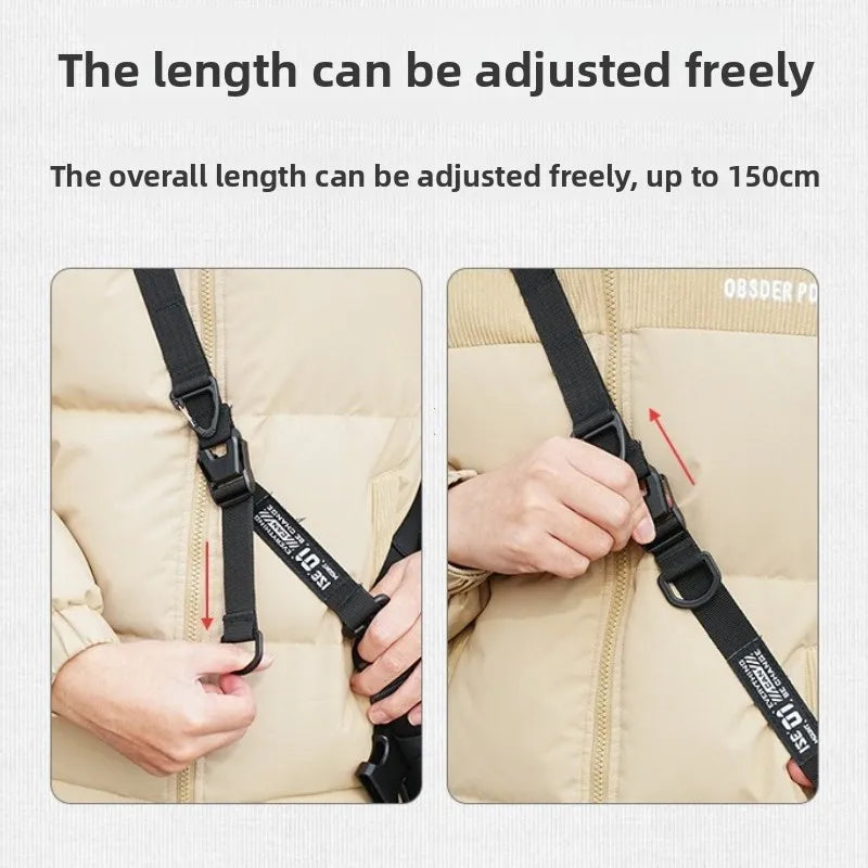 Outdoor Multifunctional Diagonal Hanging Rope With Adjustable Length And Expandable Single Shoulder Crossbody Backpack Strap