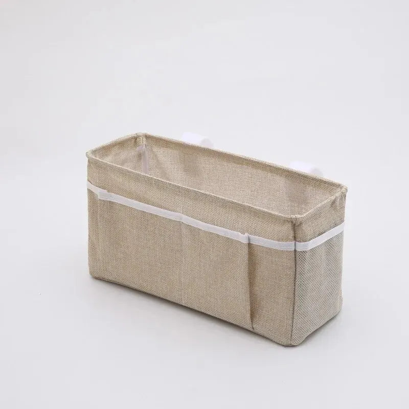Cotton Linen Book Storage Bag, Bedside Storage Hanging Bag, Bedside Miscellaneous Storage Bag, Wall Storage Hanging Bag