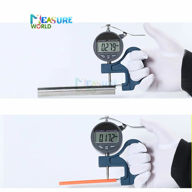 High quality 0-10 0.01mm digital tube thickness gauge 0-12.7mm for measuring curved surface'thickness Measurement Tools