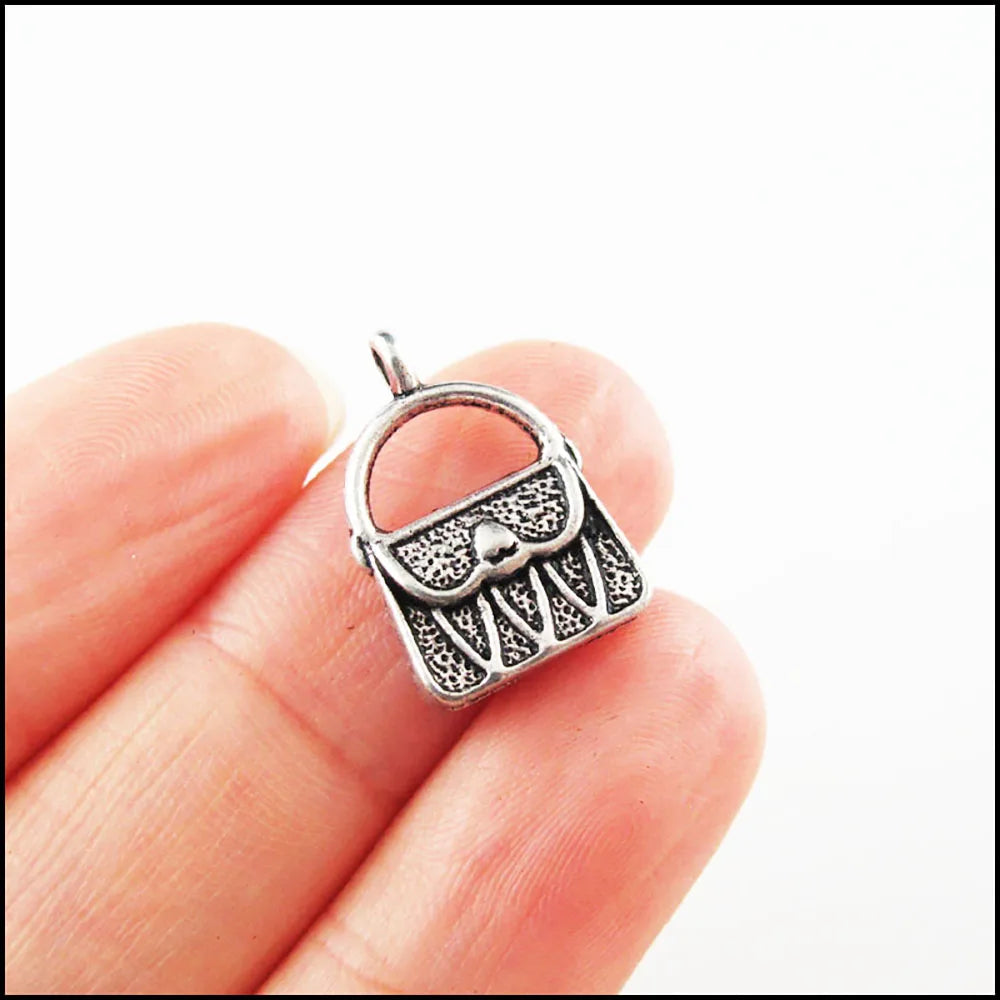 Fashion New Lady Handbag Valise Charms Tibetan Silver Plated Pendants For Gifts Jewelry