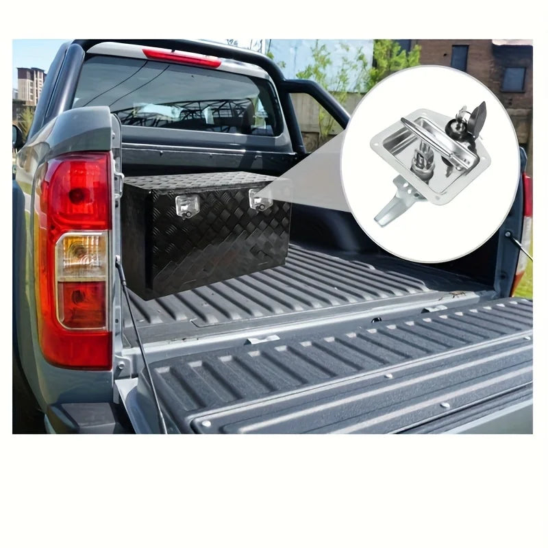 1PC Stainless Steel T-Handle Latch for Truck Bed Toolbox - Rear Placement, Non-Waterproof, Latch Closure with Keys