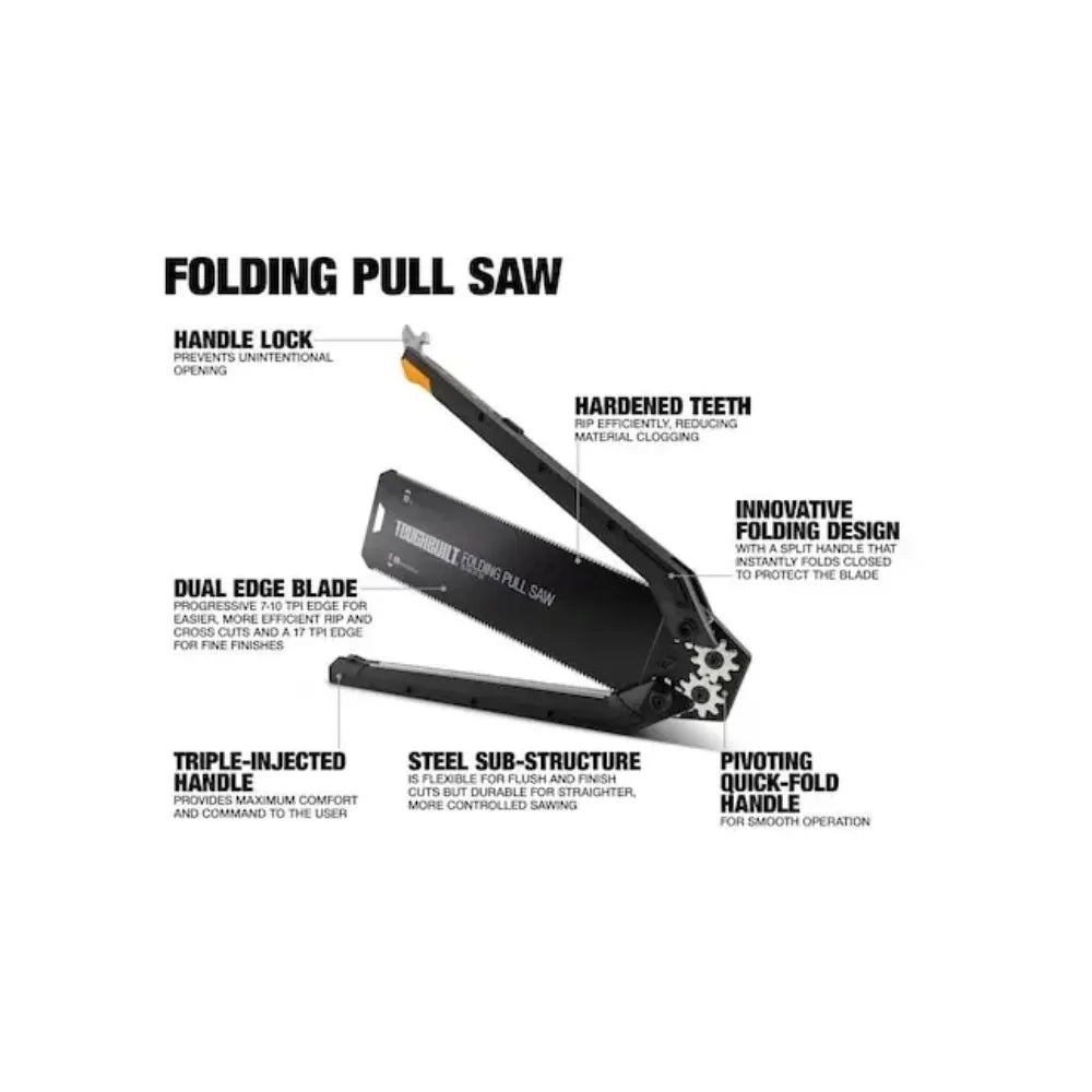 TOUGHBUILT TB-H4-21-2X Folding Handle Japanese-Style Wooden Hand Saw Manual Panel Saw Landscape Saw