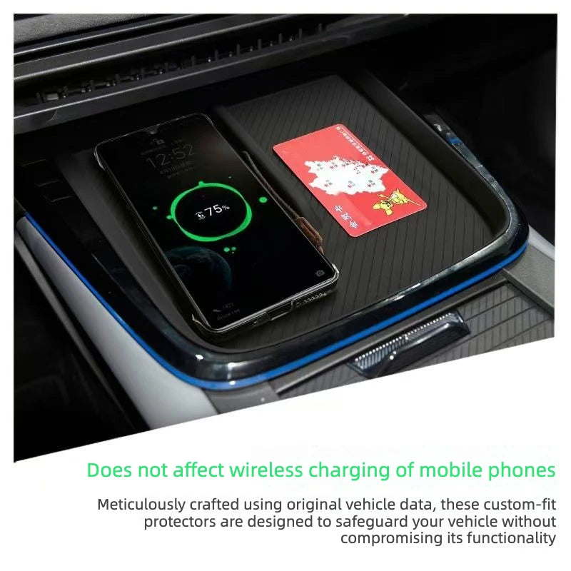 For LYNK&CO 08 2023-2025 Car Wireless Charging Silicone Pad Armrest Box Compartment Storage Box Interior Accessories