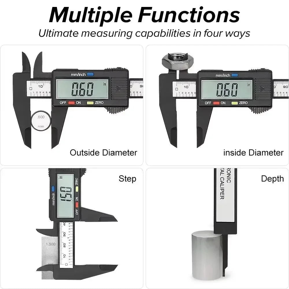 150mm Electronic Digital Caliper Carbon Fiber Dial Vernier Caliper Gauge Micrometer 100mm Measuring Tool Digital Ruler