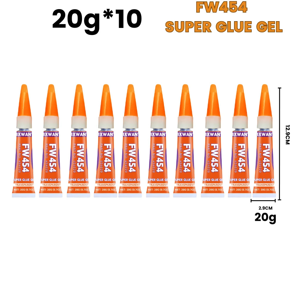 Super Glue Gel - Strong Instant Adhesive for Coral, Metal, Plastic, Wood, Ceramic, Rubber - Quick Dry & Waterproof 6g/20g