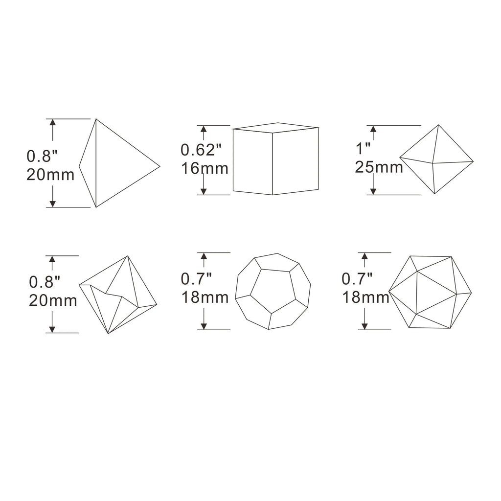 7pcs Set Crystal Style DND Dice Set, Polyhedral Table Game Dice Role-Playing RPG Dice With Box