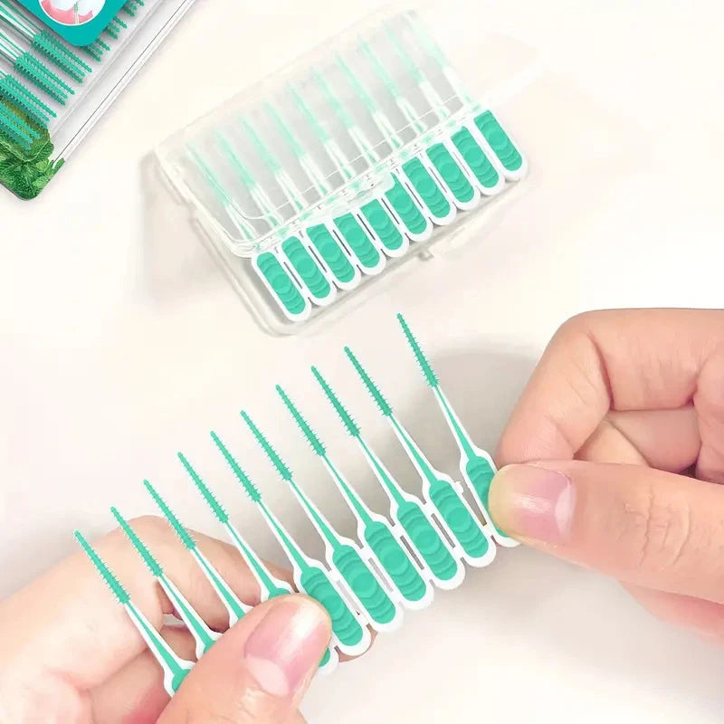 100Pcs Interdental Silicone Brushes Dental Toothpicks Brush Between Teeth With Thread Oral Cleaning ToolsHot