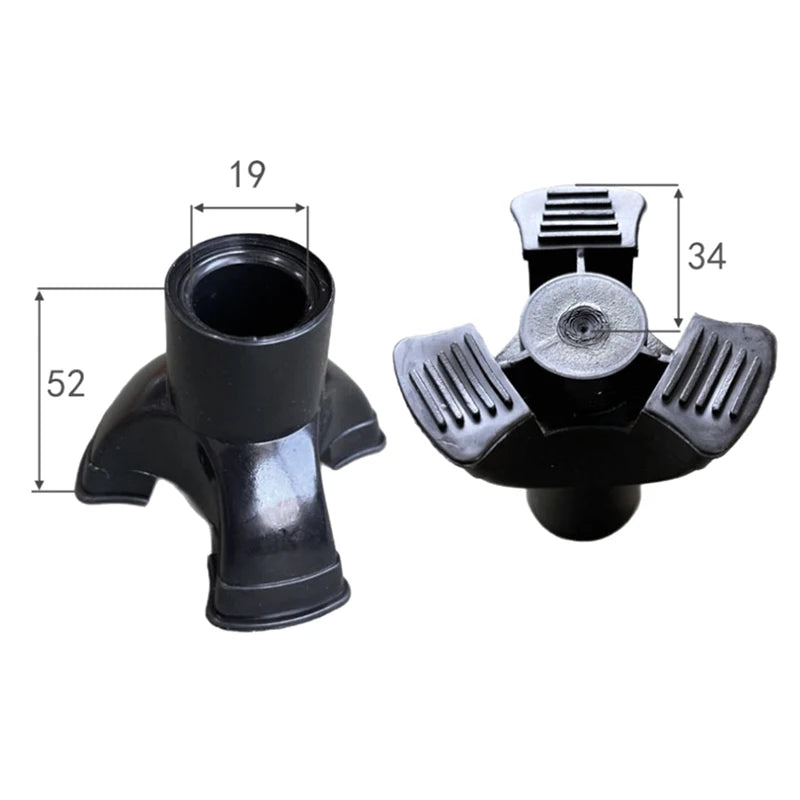 [Y]Walking Stick End Tripod Cane Tip Non-slip Self Standing Hiking Bob-Slip Rubber 19mm Crutch Tip End Bottom Crutches Accessor