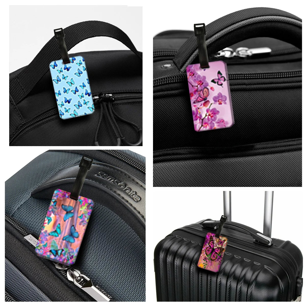 Butterfly Luggage Tags – Fun ID Labels for Suitcases, Backpacks & Travel Bags – Unique Travel Accessories for Teens & Adults