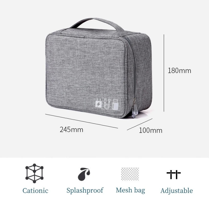Large Capacity Electronics Accessories Travel Organizer Mouse Power Bank Cable All-in-One Portable Waterproof Storage Bag