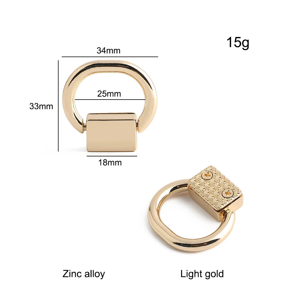 10/40/100PCS Metal O Ring Stud Rivet Screwback Bag Side Edge Anchor Buckles With Screws For Purse Handbag Belt DIY Accessories