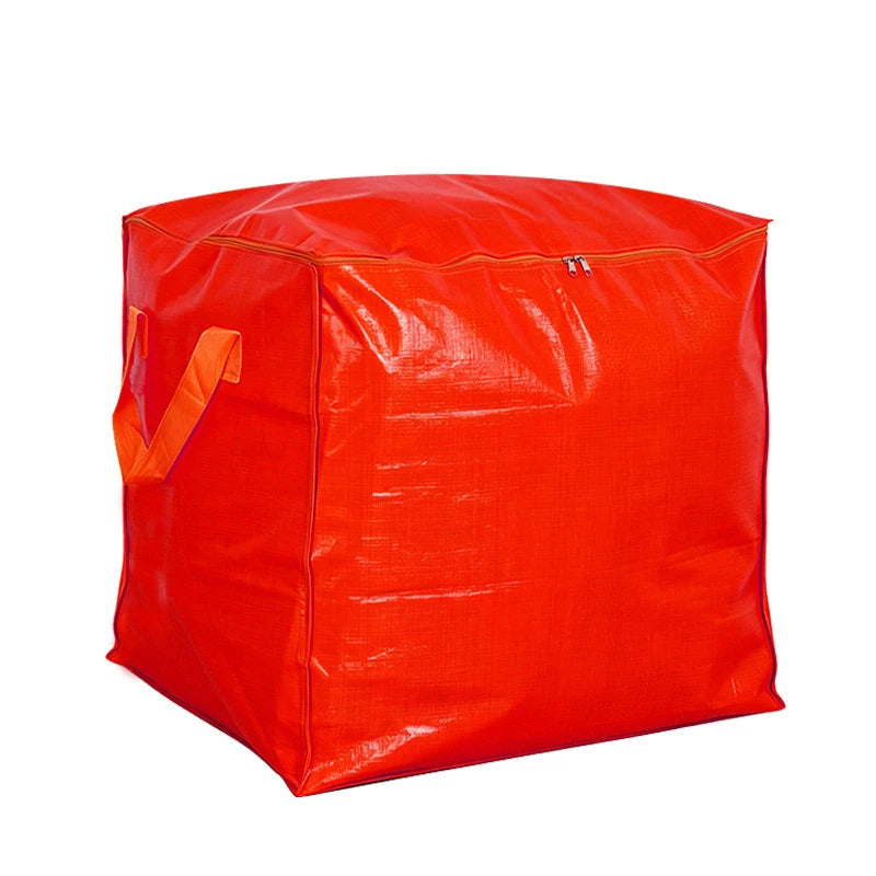 75-240L Large Capacity Moving Bag Woven Storage Bag with Handles Zipper for Clothes Bedding Travel Home Closet Organizer