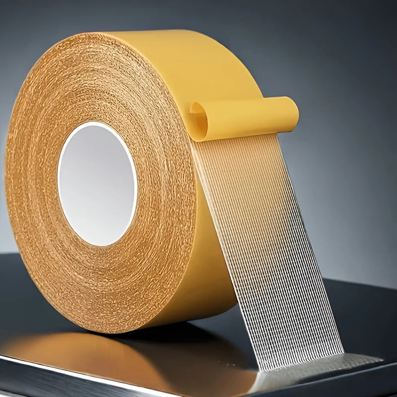 Super Thin Strong PE Double-Sided Tape Roll, Super Adhesive, Suitable for Walls, Fiberglass Mesh, Wood, Plastic, Metal Surfaces