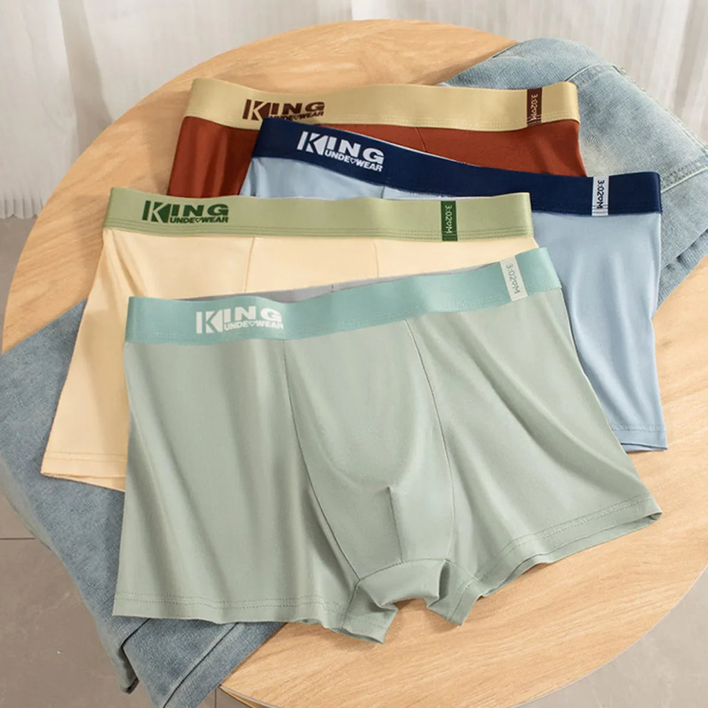 3Pcs Summer Thin Ice Silk Men Boxershorts Graphene Antibacterial Man Underwear Breathable Cool Men's Panties Boxershorts