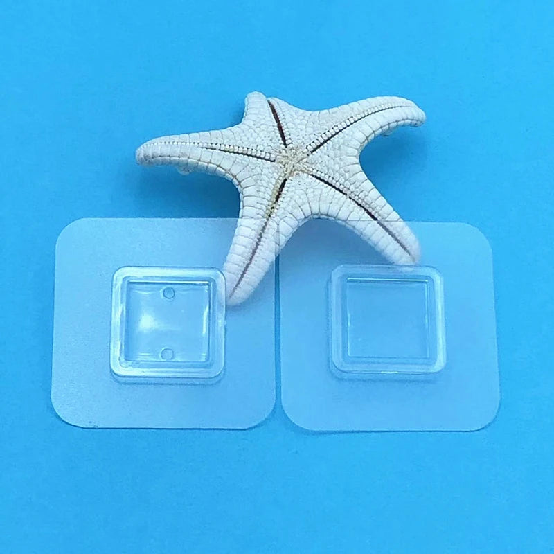 * Hot Sale 1Pcs Wall Self Adhesive Hook Transparent Wire Shelf Wall Mount Sticker Sided Fixing Patch For Kitchen Bathroom Gadget