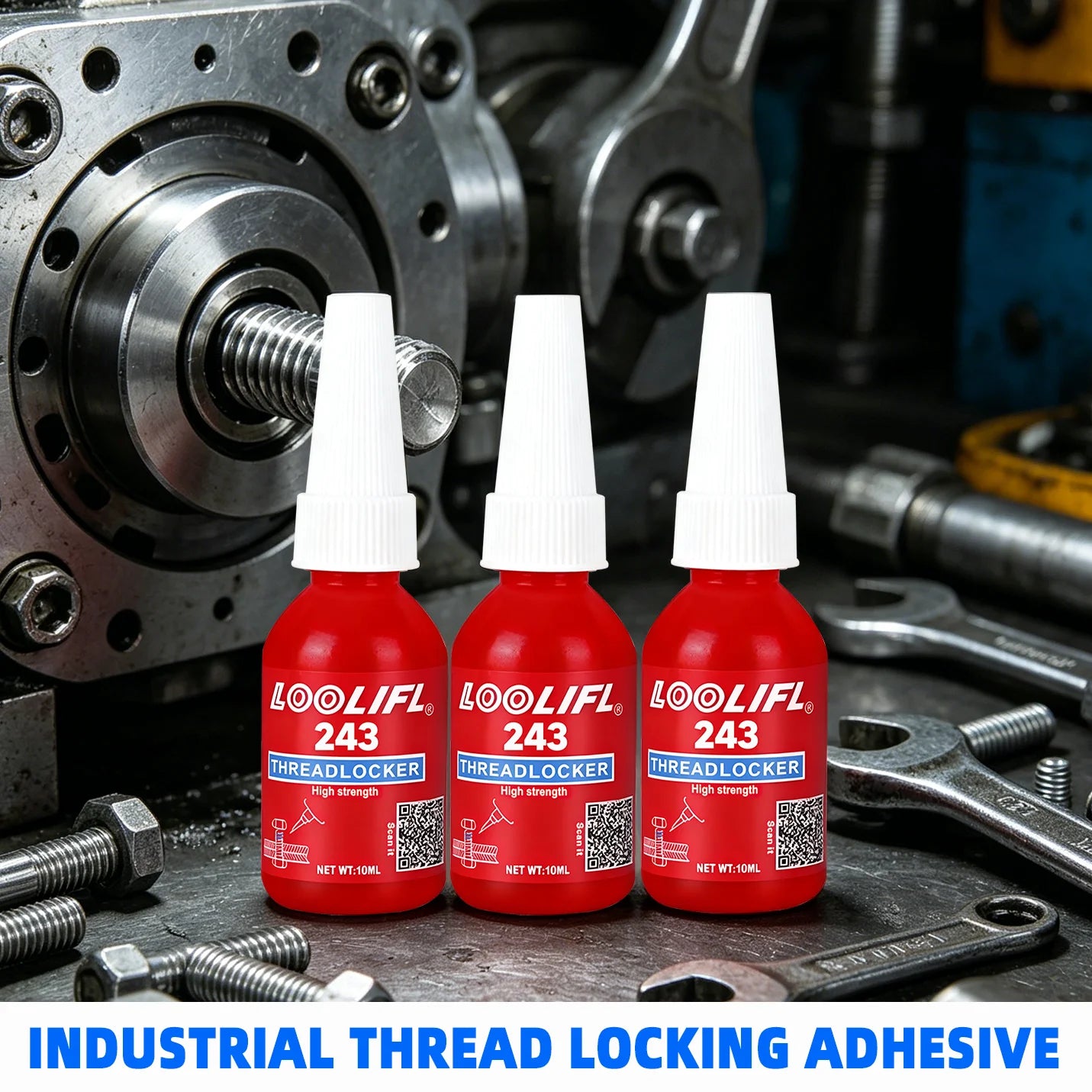 LOOLIFL Super Glue 502 & Threadlocker Set 243 Medium Strength 271 High Strength Anaerobic Screw Lock Glue Instant Cyanoacrylate Adhesive Sealant for Metal Wood Ceramic Repair