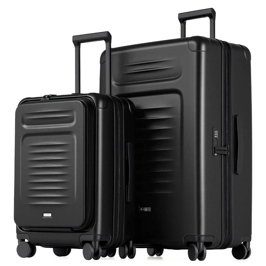2 Piece Expandable Hardside Luggage Set Carry On & Large Checked Suitcase Spinner Wheels Travel Bags, Customized