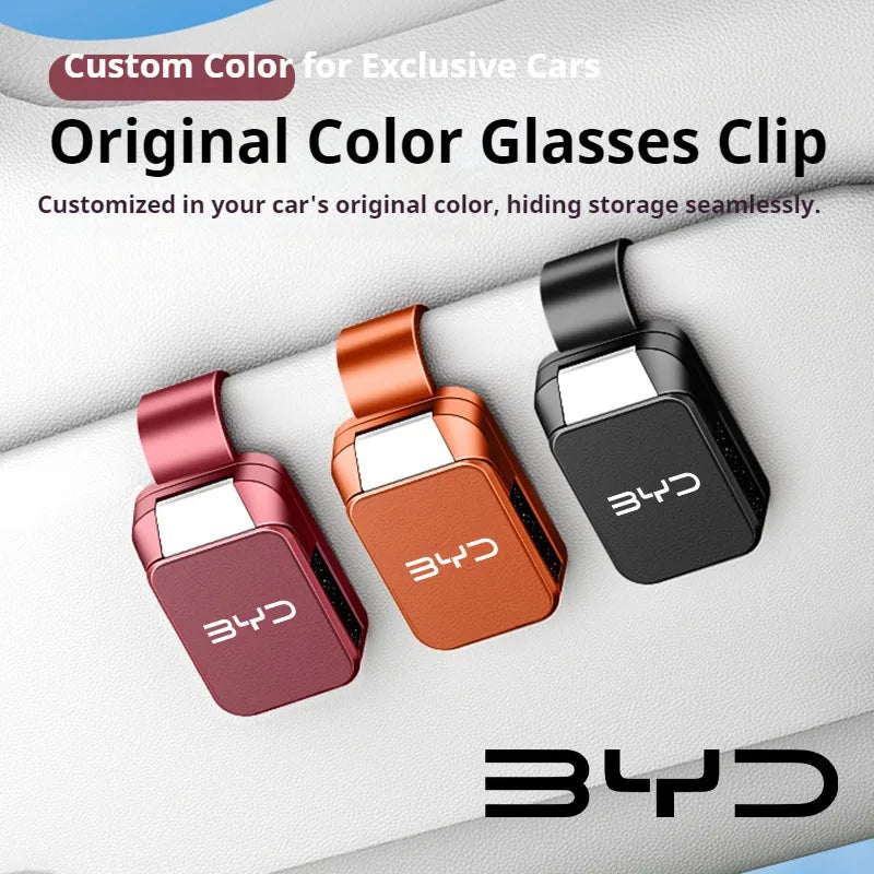 Car Visor Sunglasses Clip For Byd Seagull Dolphin Sealion 7 6 Atto 3 Song Qin Pro Tang F0 F3 F6 Eyeglass Holder Glasses Storage