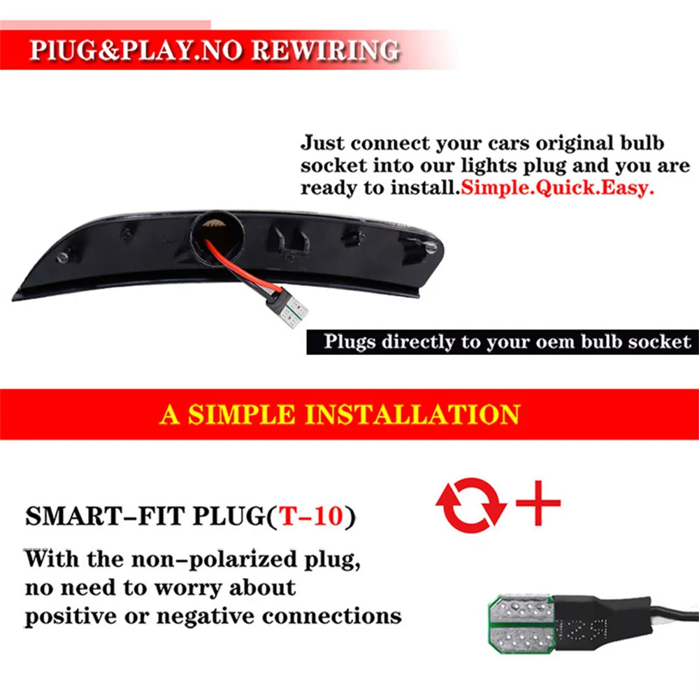 For Chrysler 200 2015 2016 2017 Car Front Bumper Side Marker Indicator LED Lights Turn Signal Lights Parking/Driving Lights 12V