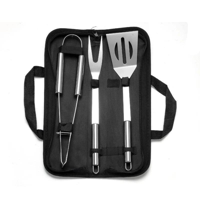LMETJMA BBQ Grill Accessories Set Stainless Steel BBQ Utensil Kit with Case Portable Practical Grill Tools Utensils Kit