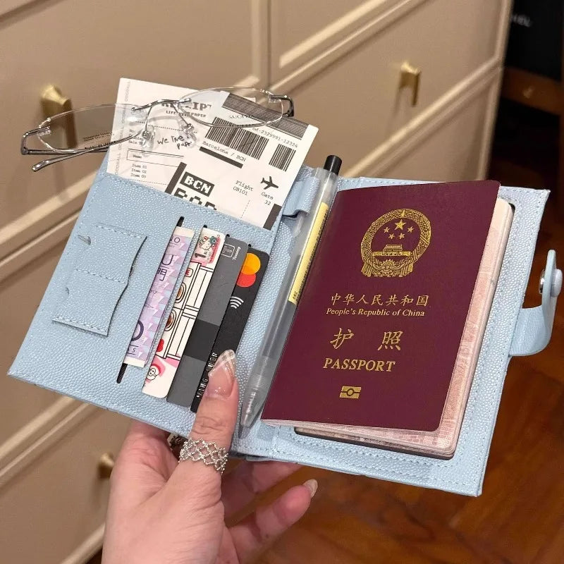 Multi-functional Travel Credit Card Wallet Cute Passport Book for Women Hasp Passport Cover Leather Passport Holder Covers Case