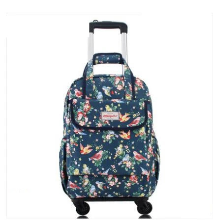 Women Carry On Hand Luggage rolling bag Oxford Rolling Backpack Travel Trolley Bag Travel Luggage bag Trolley Wheeled Backpacks