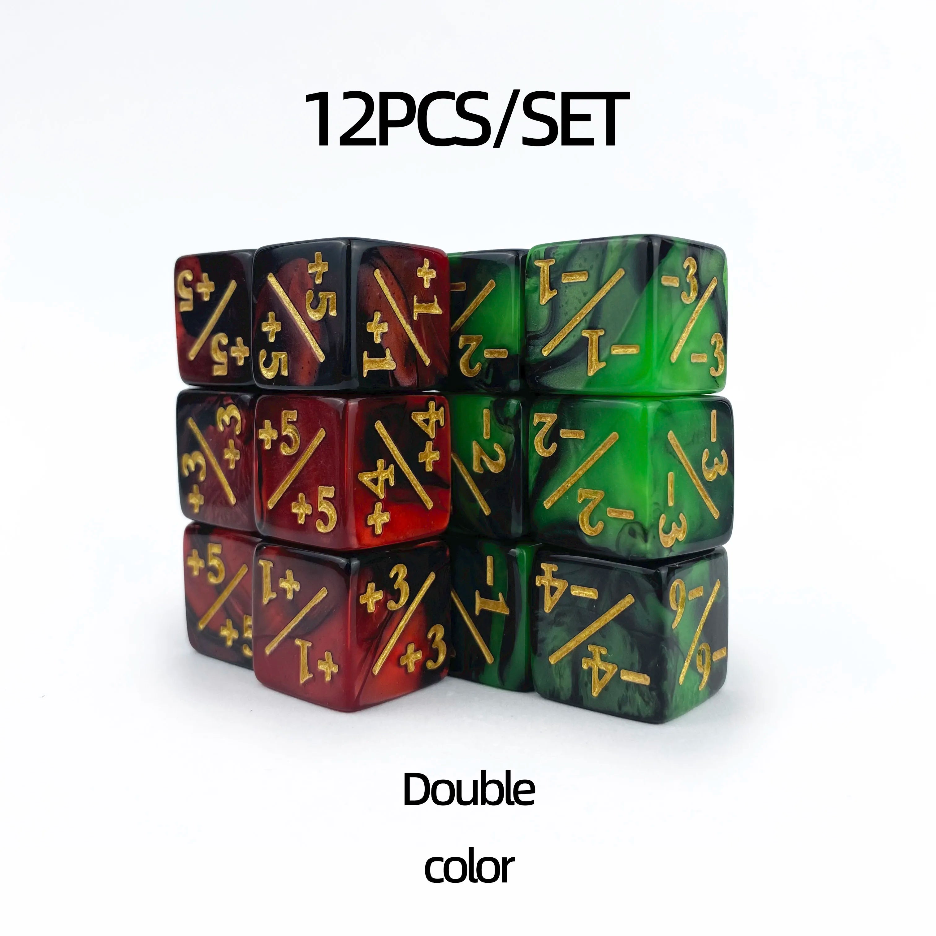 12 PCS MTG Dice Counter Life Tokens Negative Plus One Dice Set for MTG, TCG, Card Game Accessories