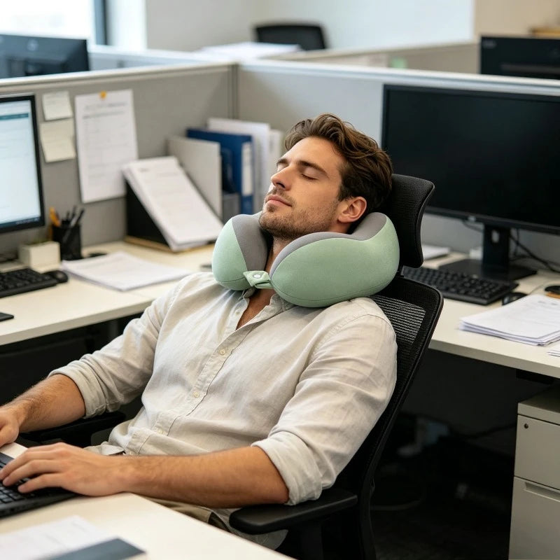 Memory Foam U Shaped Pillow Travel Neck Pillow Airplane Sleeping Pillow Portable Cervical Support Pillow