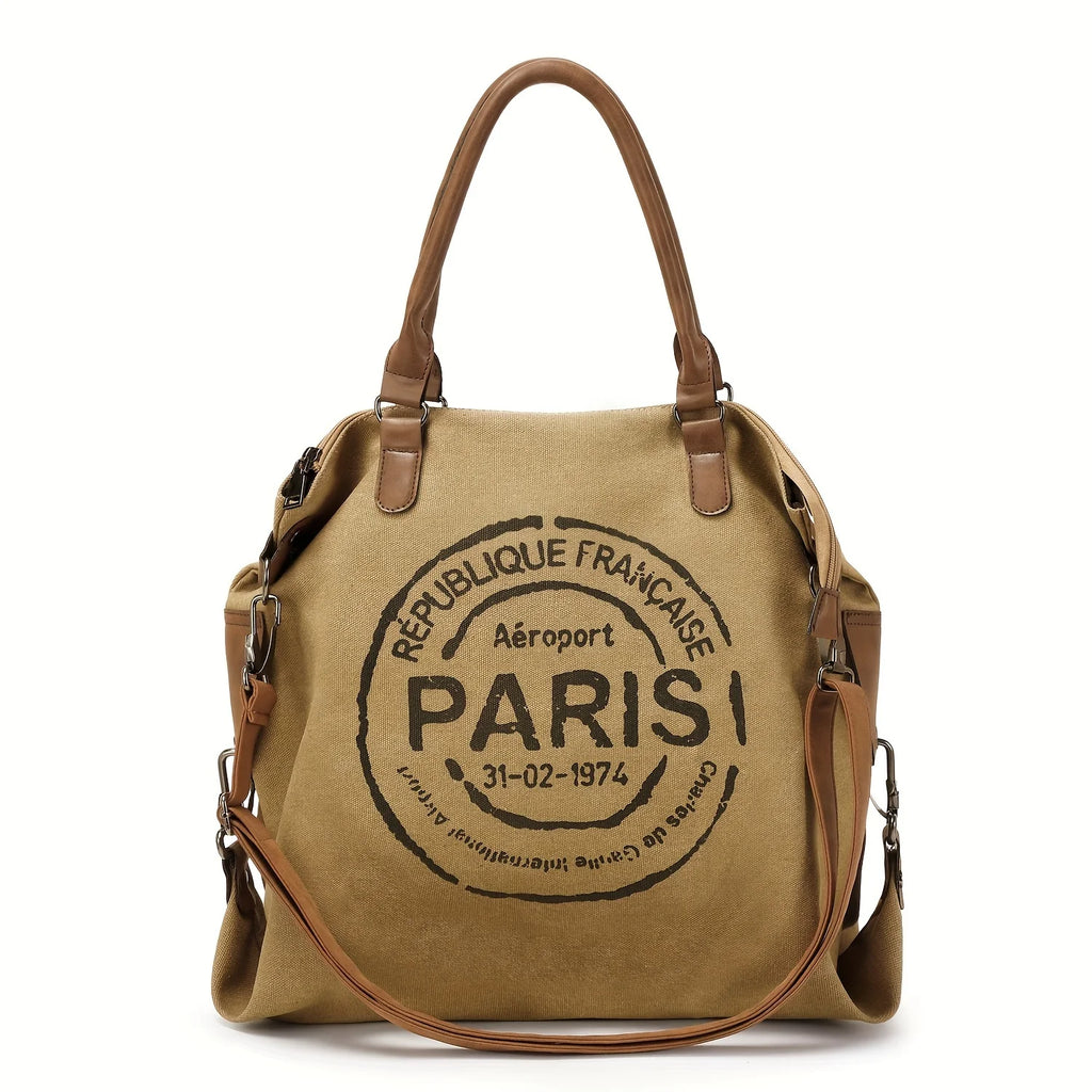 Paris Republique Bag Canvas Tote Bag Crossbody Bag Handbag Large