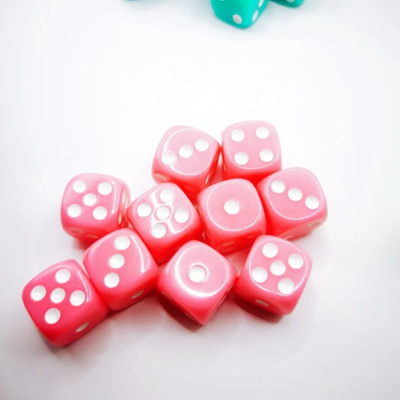 10 PCS/Set 16mm D6  6 cubes Dice Acrylic 6 sides D6 Dice With role Edges For Casino Dice Table Board Game