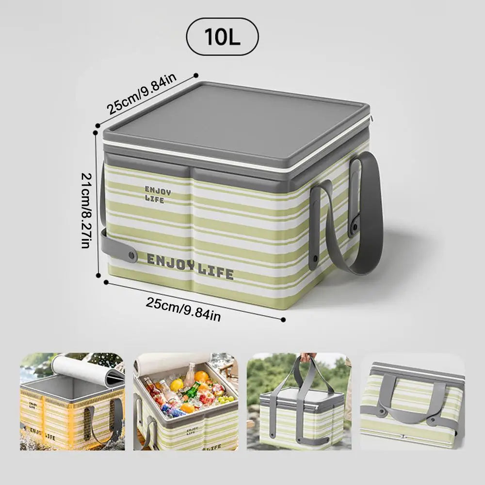 Folding Camping Box Large Capacity Portable Thermal Lunch Bag Cooler Ice Bucket Leak-Proof Caught Fish Container for Fishing