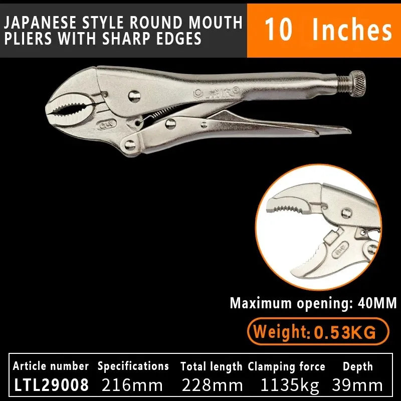 LAOA 5 /7 /10 inch Locking Pliers Round Nose Welding Tool Straight Jaw Lock Mole Plier Vice Grips Pliers Set