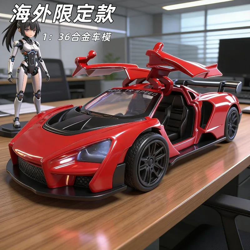 1:36 Scale McLaren Diecast Alloy Supercar Model Memphis Red Sport Vehicle for Collection Gift Home Decor Ornament