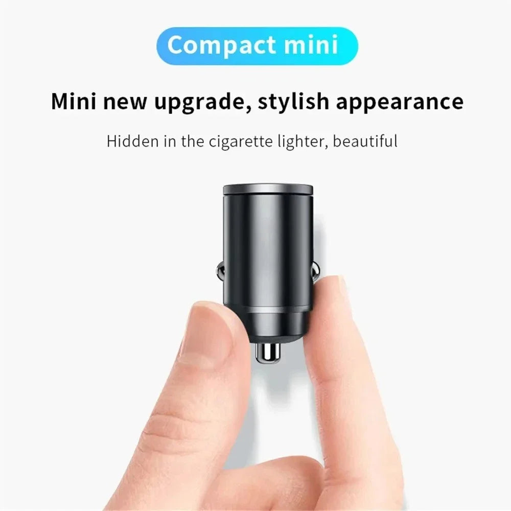 Mini Dual USB Car Phone Charger 200W Fast Charge Adapter Accessories 2 USB Mobile Phone Socket Adapter Universal Car Charger