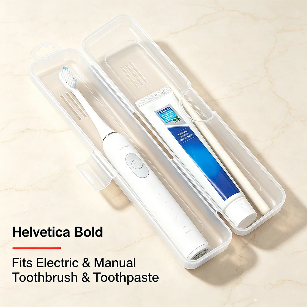 Clear Portable Toothbrush Toothpaste Case Dustproof Travel Oral Storage Box