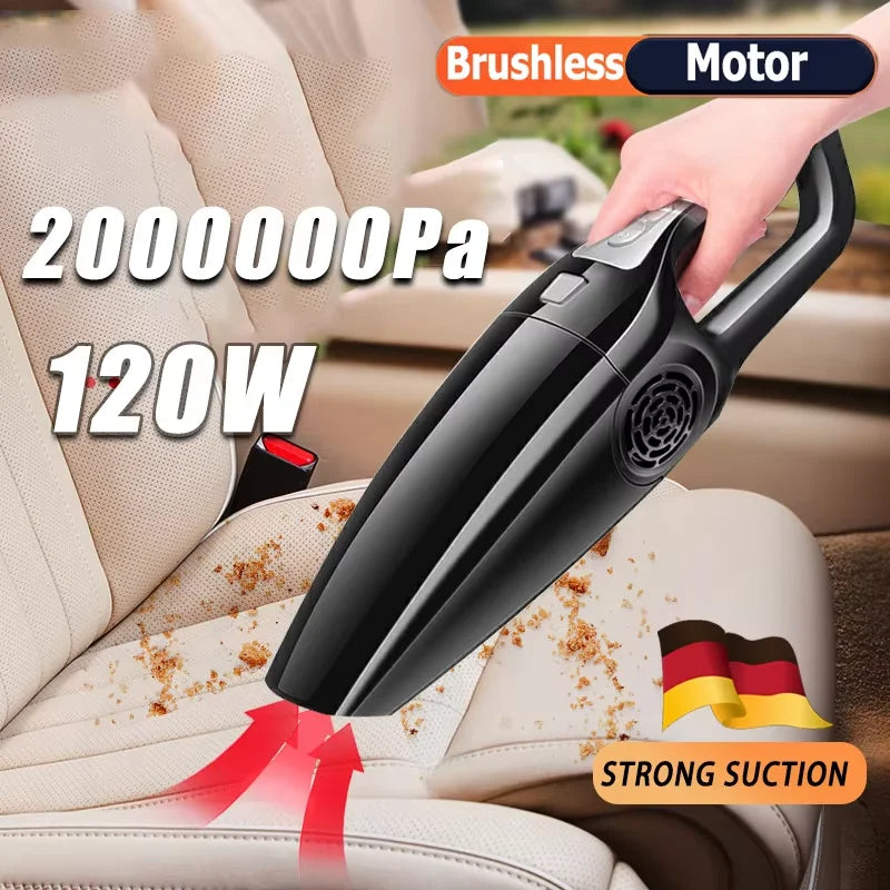 2000000PA 120W Wireless Car Vacuum Cleaner Multifunctional Portable High-Power Suction Blowing Integrated Cleaning Tool