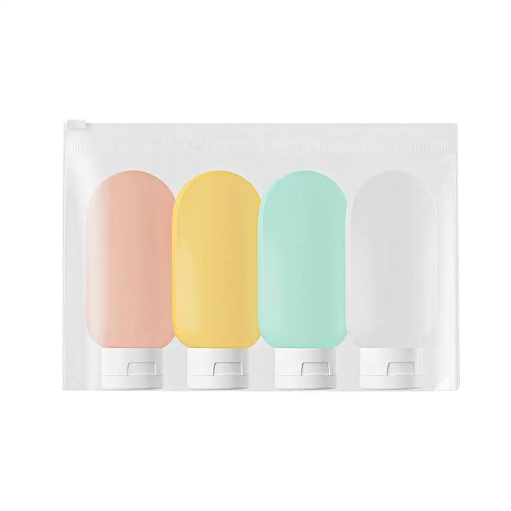 Fashion New Portable Travel Shampoo Bottle 4Pcs Set Refillable Bottle 60ml Soft Lotion Container Squeeze Tube Empty Bottle