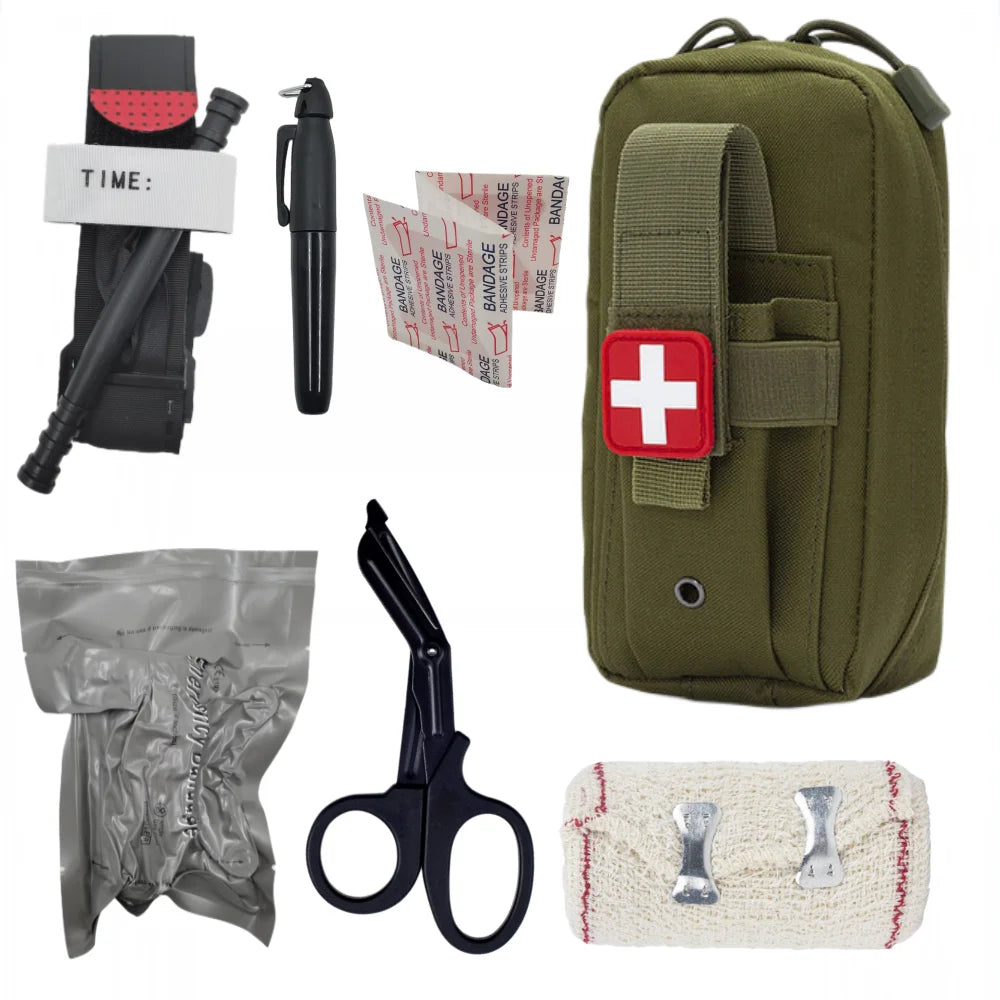 Molle First Aid EDC Bag First Aid tourniquet, scissor bandage, IFAK hunting First Aid Kit, life saving kit
