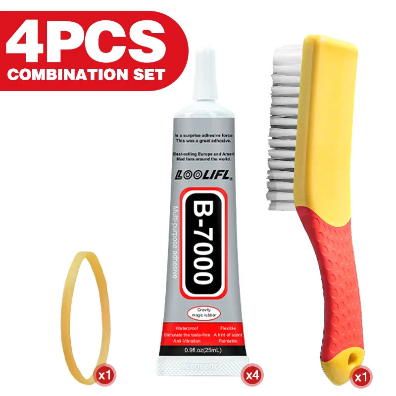 B7000 Shoe Glue, Professional Grade Repair Adhesive for All Footwear Instant Bond,Clear Drying,Flexible, & Durable for Shoe Edge