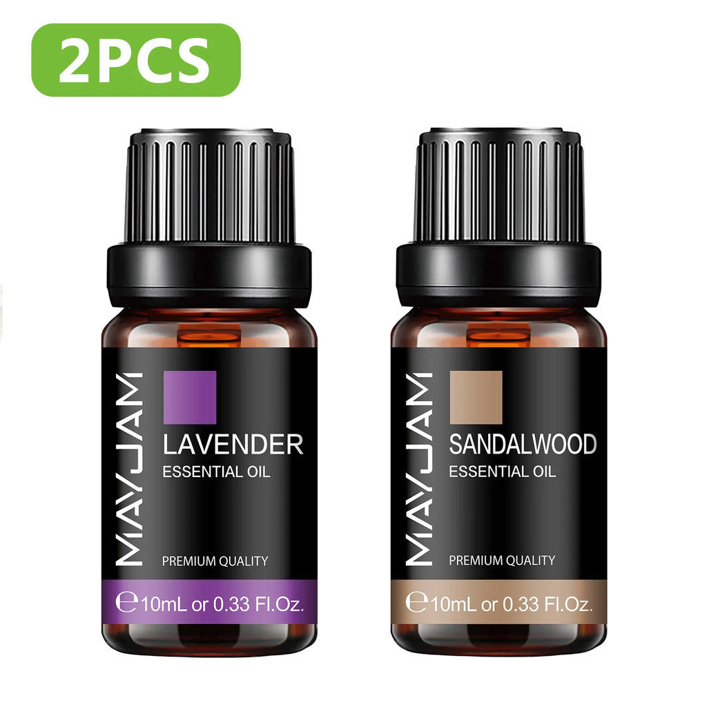 MAYJAM 2PCS Natural Plant Essential Oils Lavender Jasmine Eucalyptus Vanilla Fragrance Oil for Humidifier Diffuser