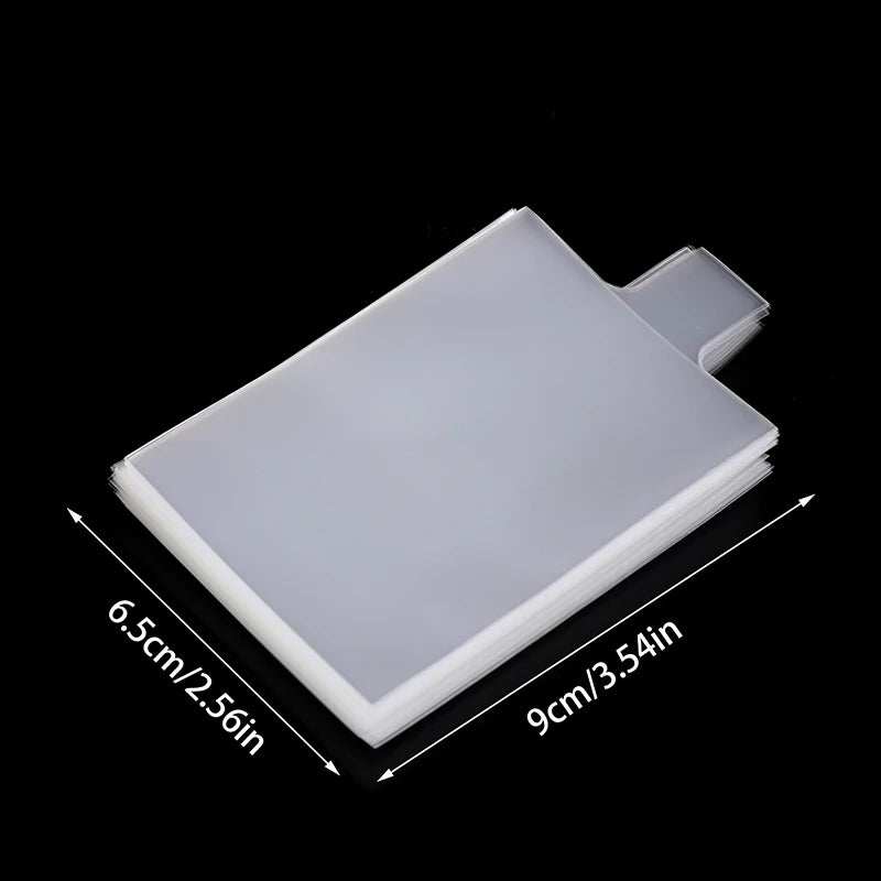 100Pcs Pull Tab Sleeves For Card Savers Semi-rigid Game Card Holders With Ears More Convenient Card Pickup Pull pull film