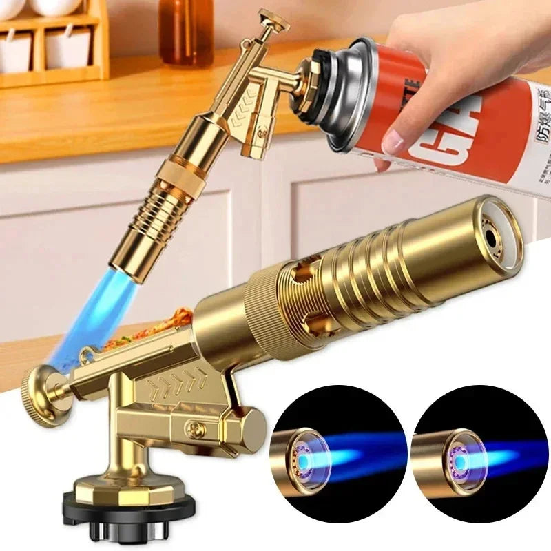 1PCS BBQ Welding Torch Gas Burner Flame Gun Blower Gas Torch Brazing Cooking Barbecue Auto Ignition Gun Kitchen Baking Tool