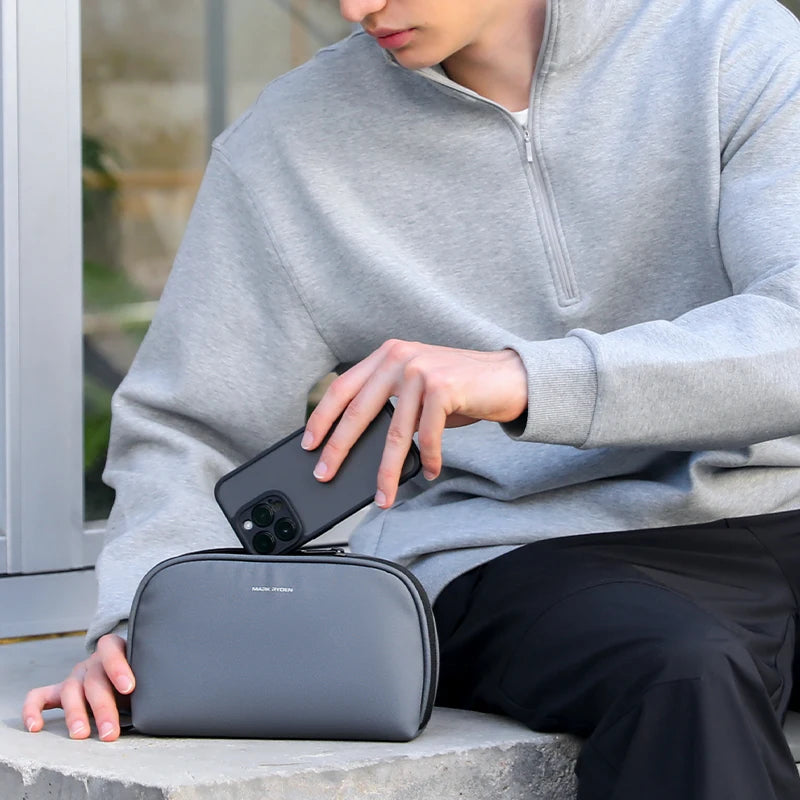MARK RYDEN Digital Accessories Storage Bag Portable Travel Electronics Organizer Multi-Pocket Handbag