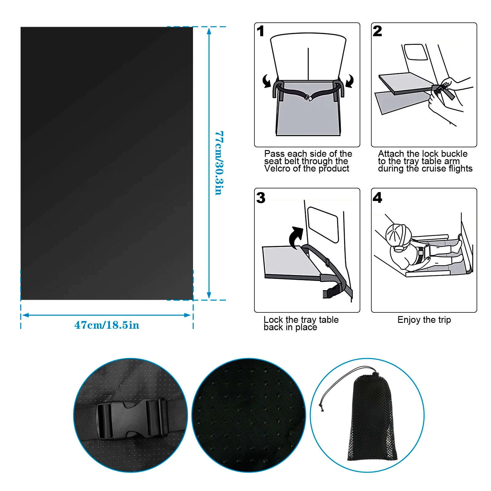 Toddler Airplane Bed Kids Airplane Seat Extender Travel Bed Kids Airplane Travel Essentials for Toddlers Baby Portable Plane Bed
